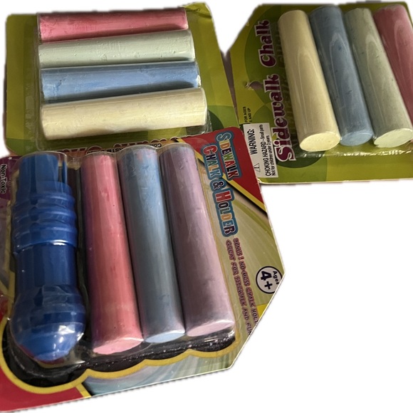 Lanard Other - ❌🐶NEW Sidewalk Chalk Holder Extra Sticks Of Chalk Children Party Recess School 3